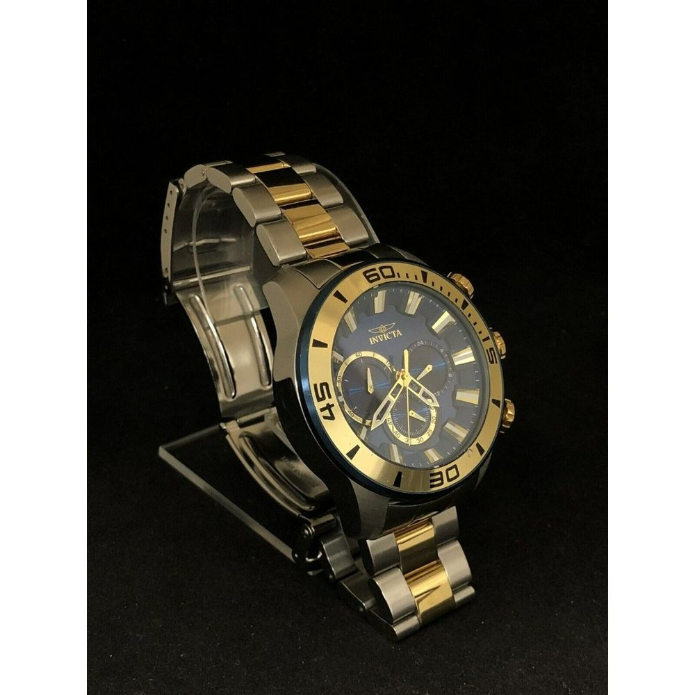 Invicta Men's Pro Diver 22591 Blue Dial Gold Stainless Steel Chronograph Watch